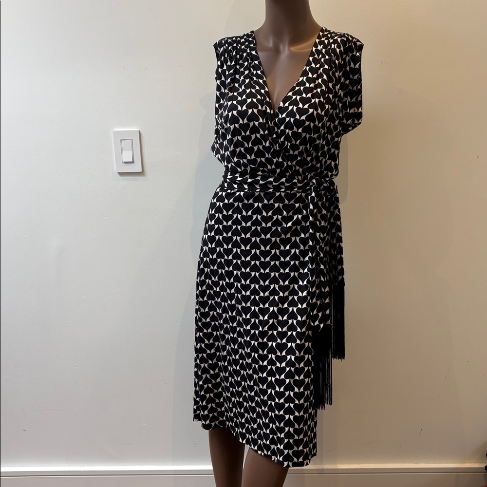 Diane Von Furstenberg Black and White Wrap Dress